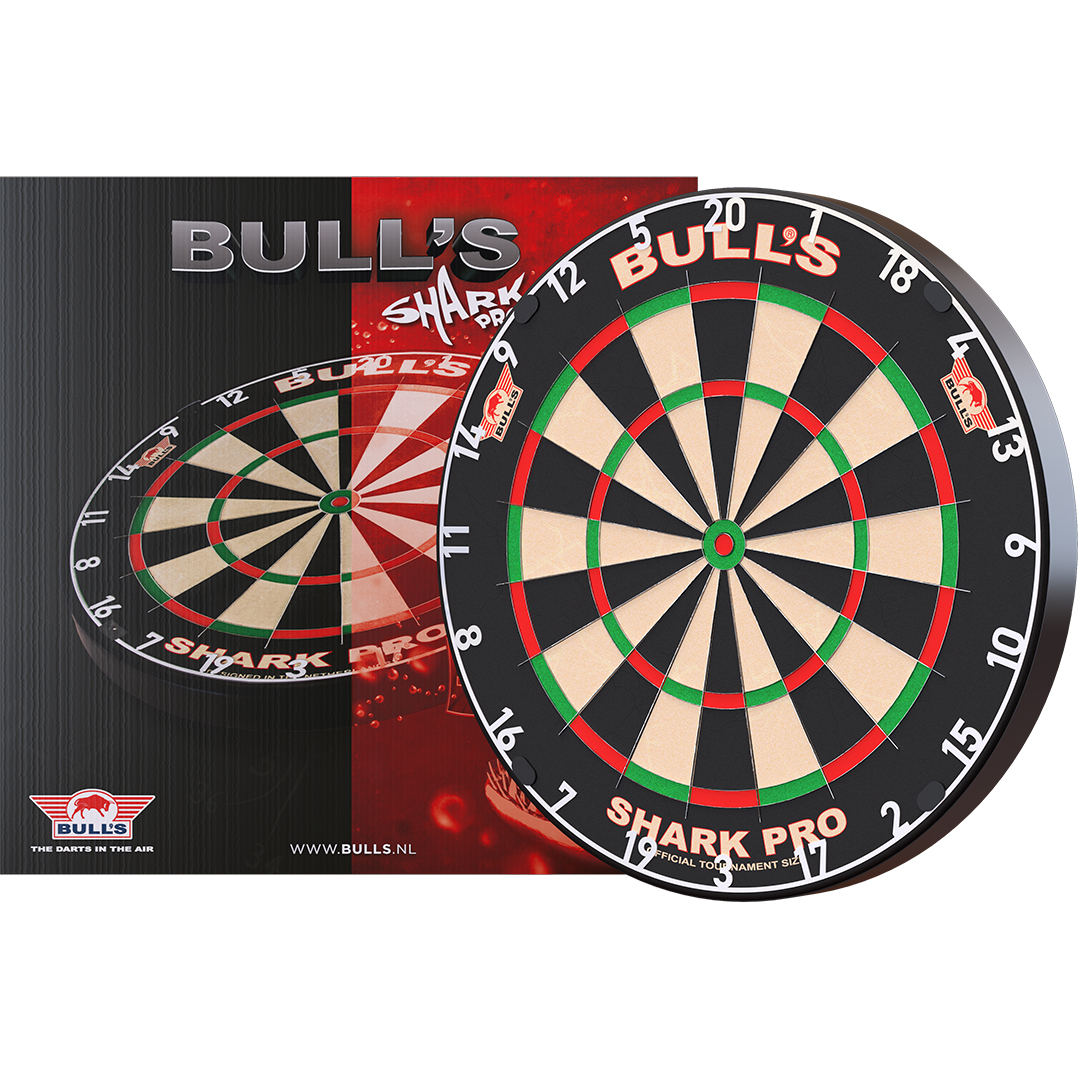 68004 Bull's Shark Pro Dartboard - Package & Board